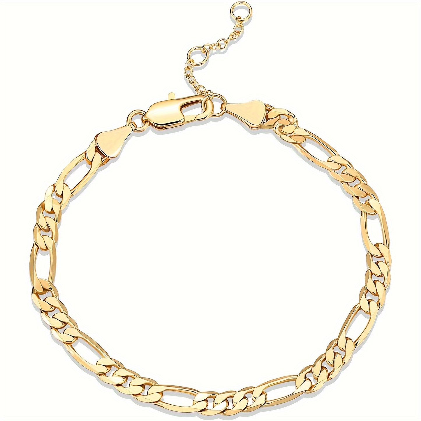 18K Golden Plated Copper Bracelet for Women, Simple Classic Celestial Symbols