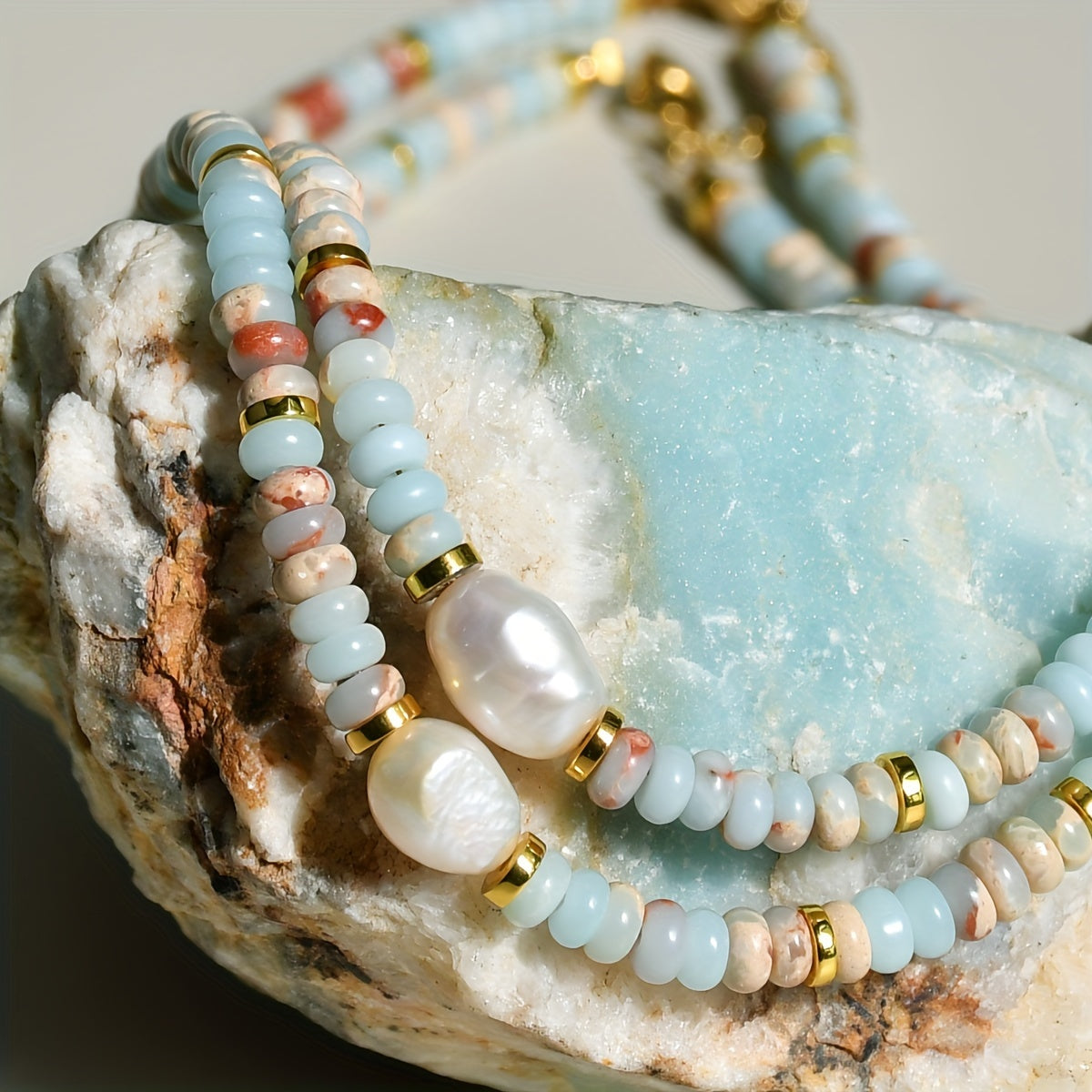 Luxury Colorful Natural Stone Beaded Necklace