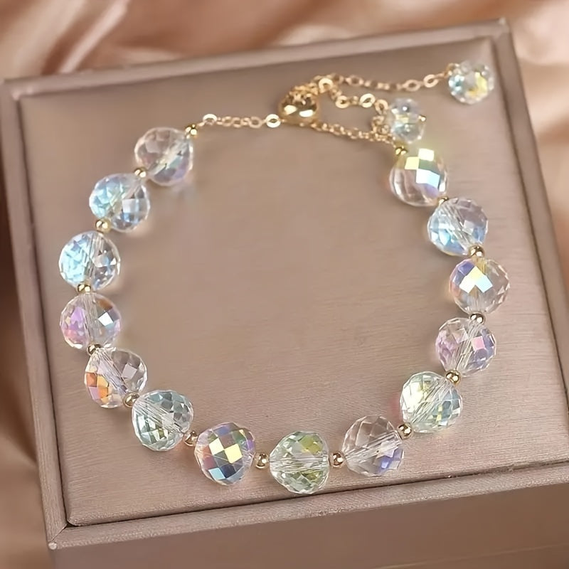 Elegant Faux Crystal Bead Bracelet