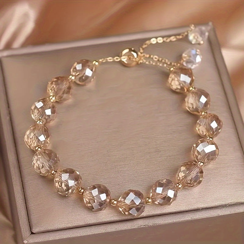 Elegant Faux Crystal Bead Bracelet