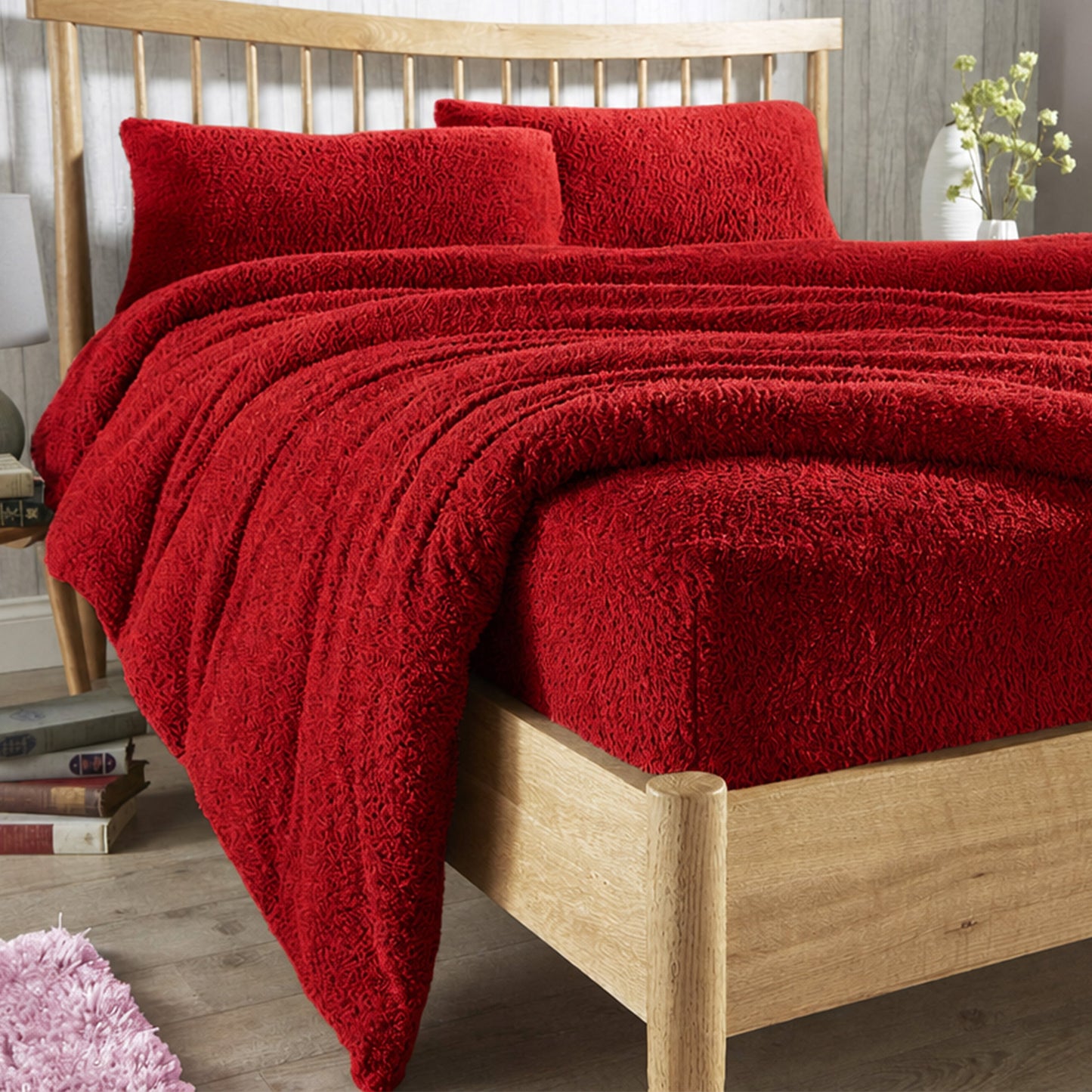OLIVIA ROCCO Teddy Fleece Extra Deep Fitted Sheet Plush Soft Winter Bedding Snug Elastic