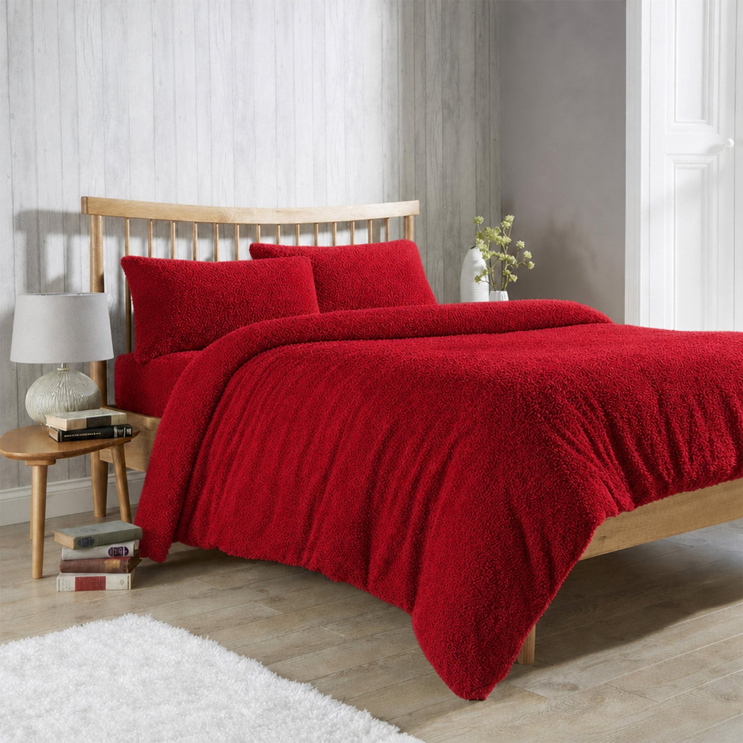 OLIVIA ROCCO Teddy Fleece Duvet Cover Set Premium Plush Ultra Cosy Winter Bedding