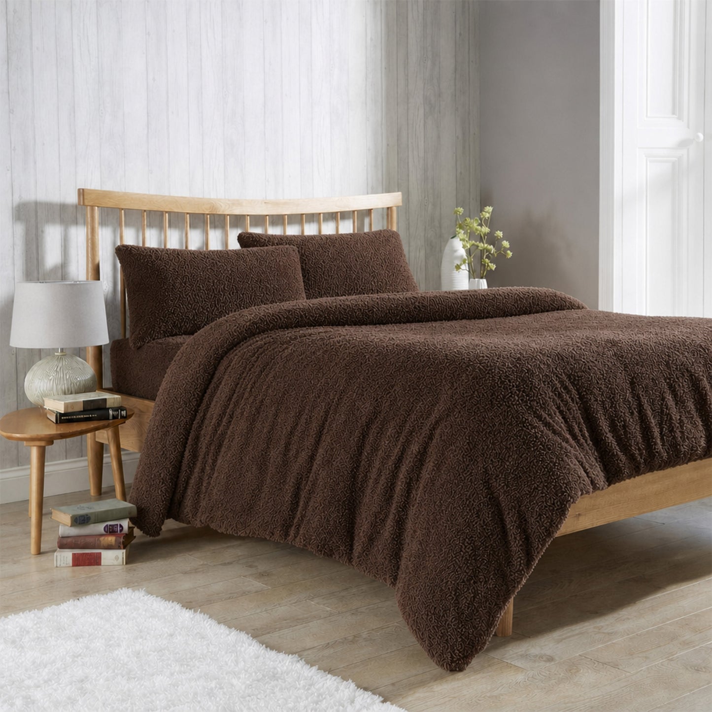 OLIVIA ROCCO Teddy Fleece Duvet Cover Set Premium Plush Ultra Cosy Winter Bedding