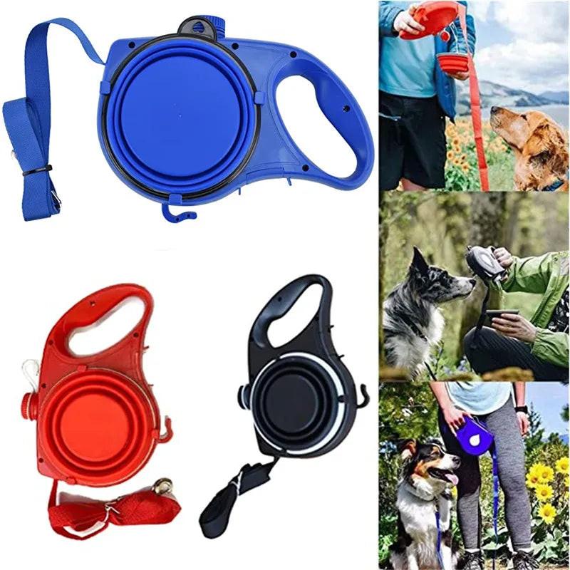 Multifunctional Dog Leash – Built‑In Water Bottle, Bowl & Waste Bag Dispenser
