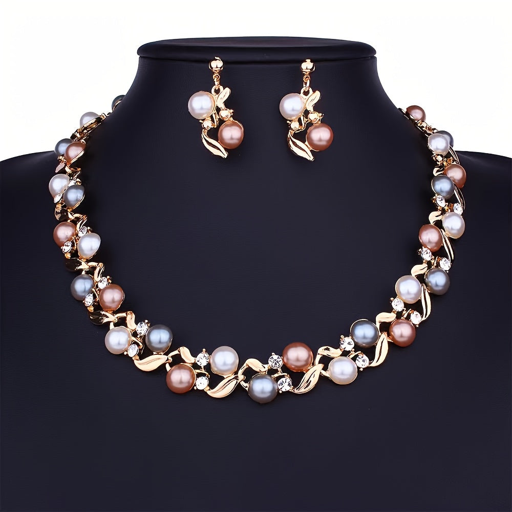 Fashionable And Creative Colorful Pearl Necklace Set