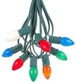 Retro Ceramic C7 Christmas Lights – 25FT String with 25 Bulbs
