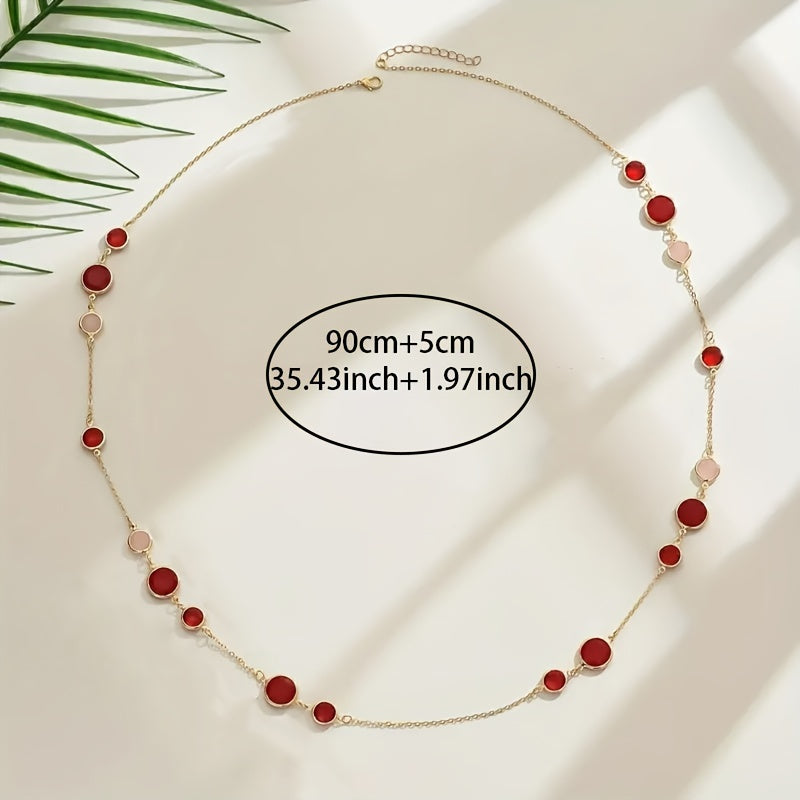 Minimalist Versatile Geometric Circular Design Long Necklace