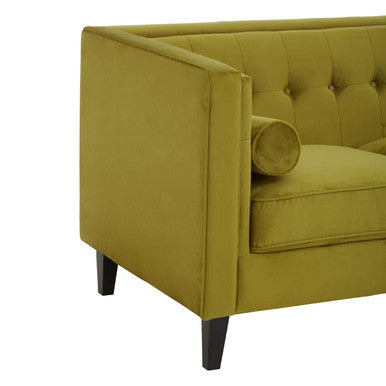 3 Seater Olive Velvet Sofa, Helia