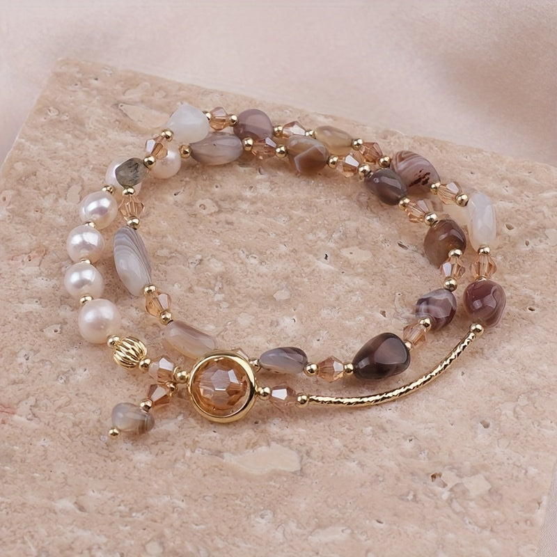 Elegant Layered Beaded Bracelet