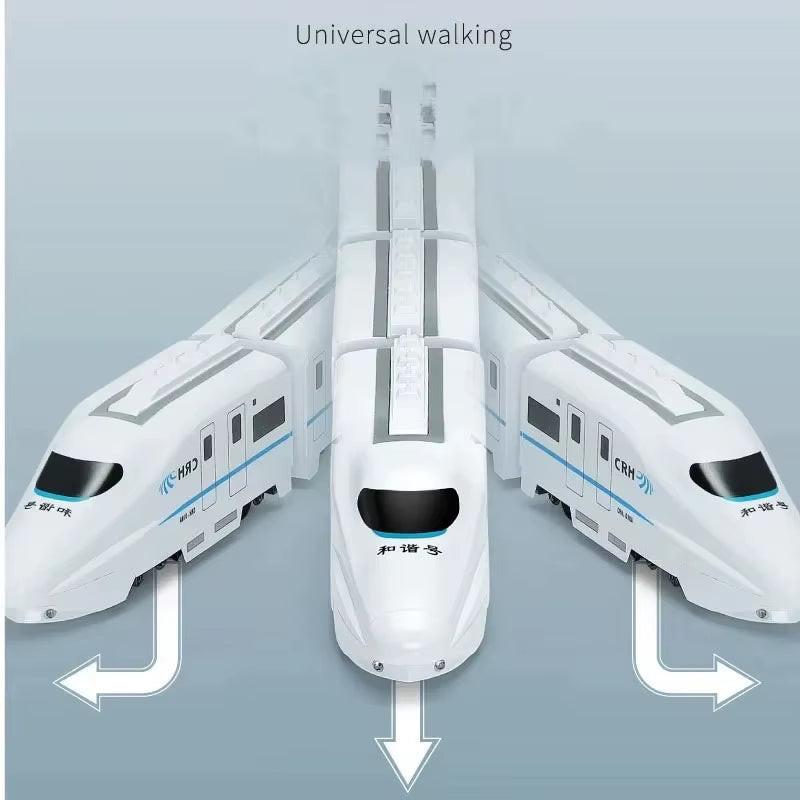 Nonstop Railway Fun – Kids Electric High‑Speed Train Toy with Lights, Sounds & 360° Bump‑and‑Go Action