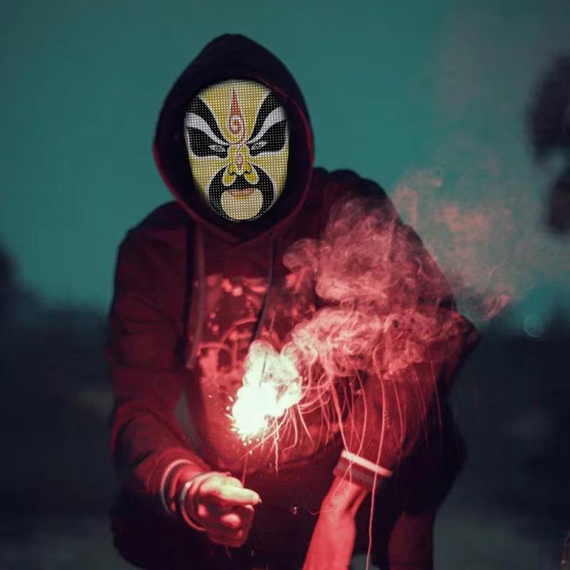 Bluetooth LED Face Mask – Programmable Light‑Up Carnival Mask with App & Gesture Control