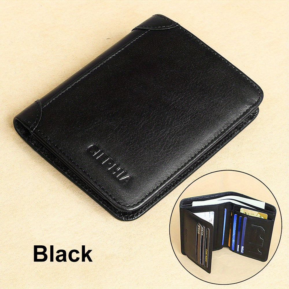 CIEPHIA Vintage Genuine Leather RFID Blocking Wallet for Men