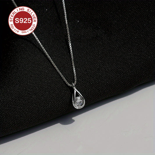 Low Allergy Water Drop Pendant Silver Necklace