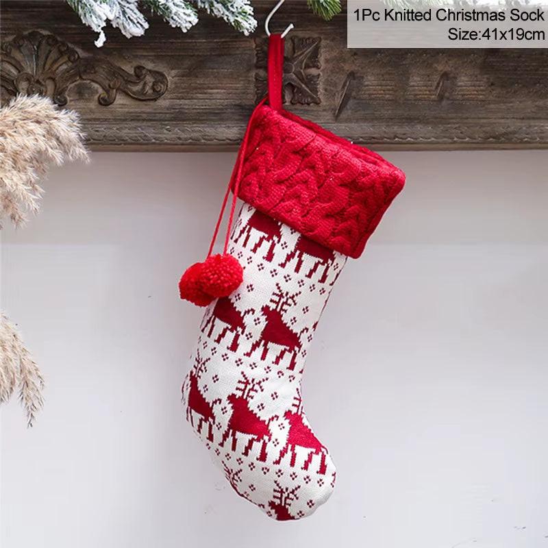 Handcrafted Knitted Christmas Stockings – Classic Holiday Décor for Gifts & Traditions