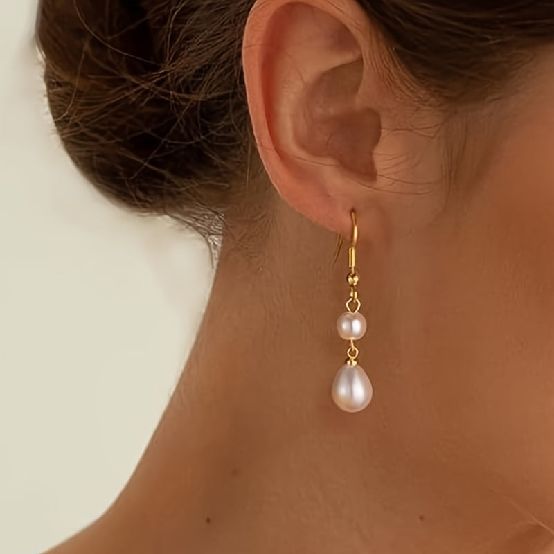 Elegant Faux Pearl Drop Earrings