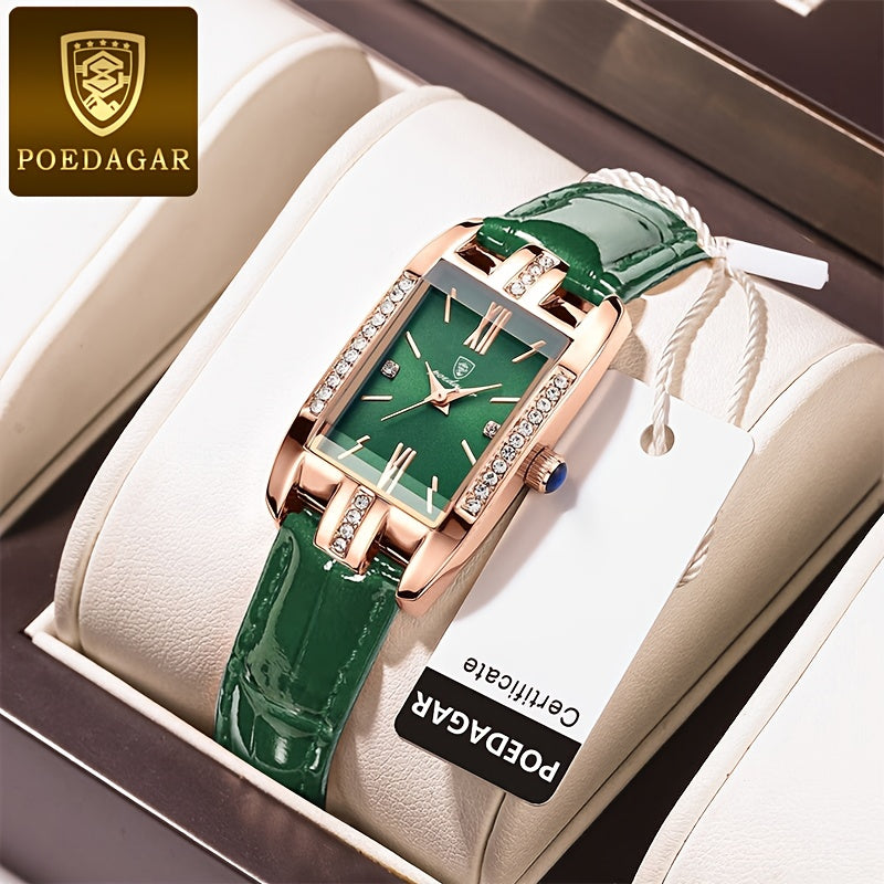 POEDAGAR Luxury Rhinestone Quartz Watch