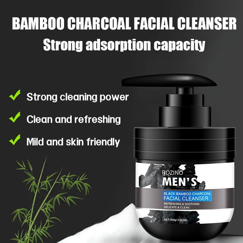 Men's Black Bamboo Charcoal Facial Cleanser