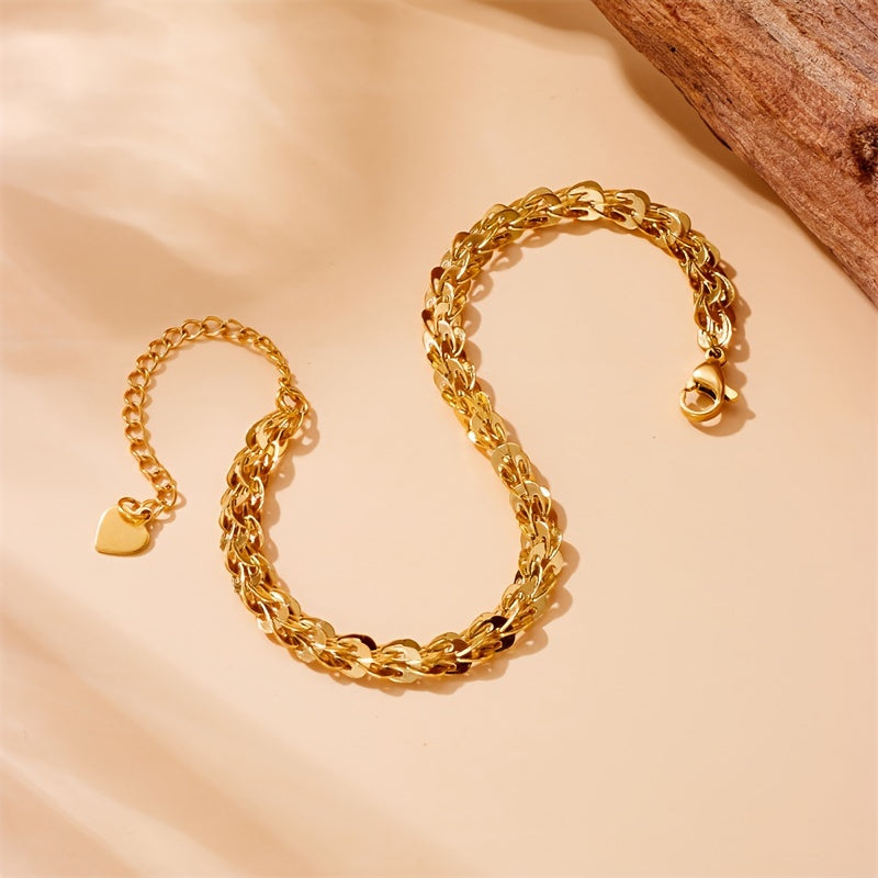 European and American Fashion Simple and Versatile Gold Plated Stainless Steel Phoenix Tail Chain Jewelry Bracelet