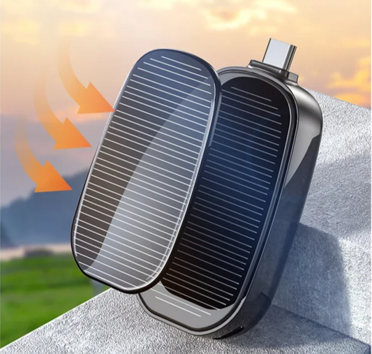 Solar Mini Power Bank Key Ring – Emergency Charger (1200mAh)