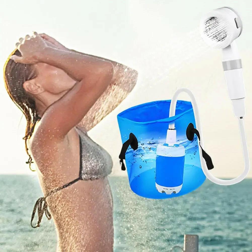 Rechargeable Portable Camping Shower – Waterproof, Digital Display & Travel‑Ready