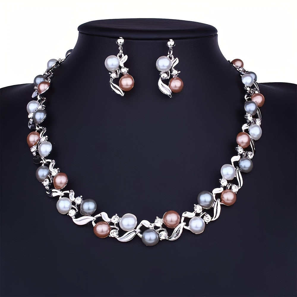 Fashionable And Creative Colorful Pearl Necklace Set