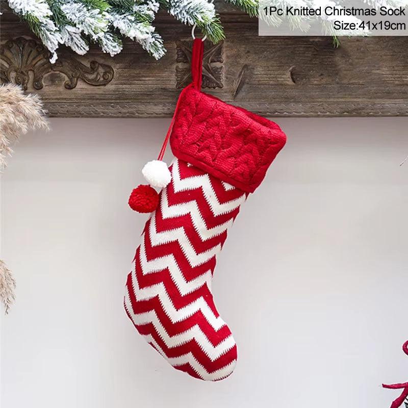 Handcrafted Knitted Christmas Stockings – Classic Holiday Décor for Gifts & Traditions