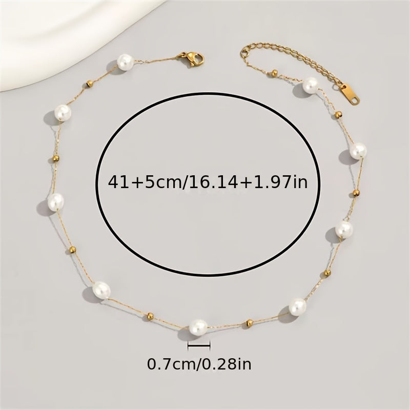 Elegant Imitation Pearl Beads Necklace