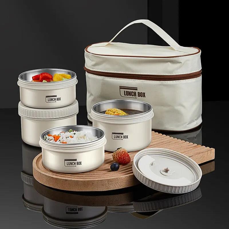 Stackable Stainless Steel Bento Lunch Box – Insulated, Portable & Compartmentalized Meal Storage