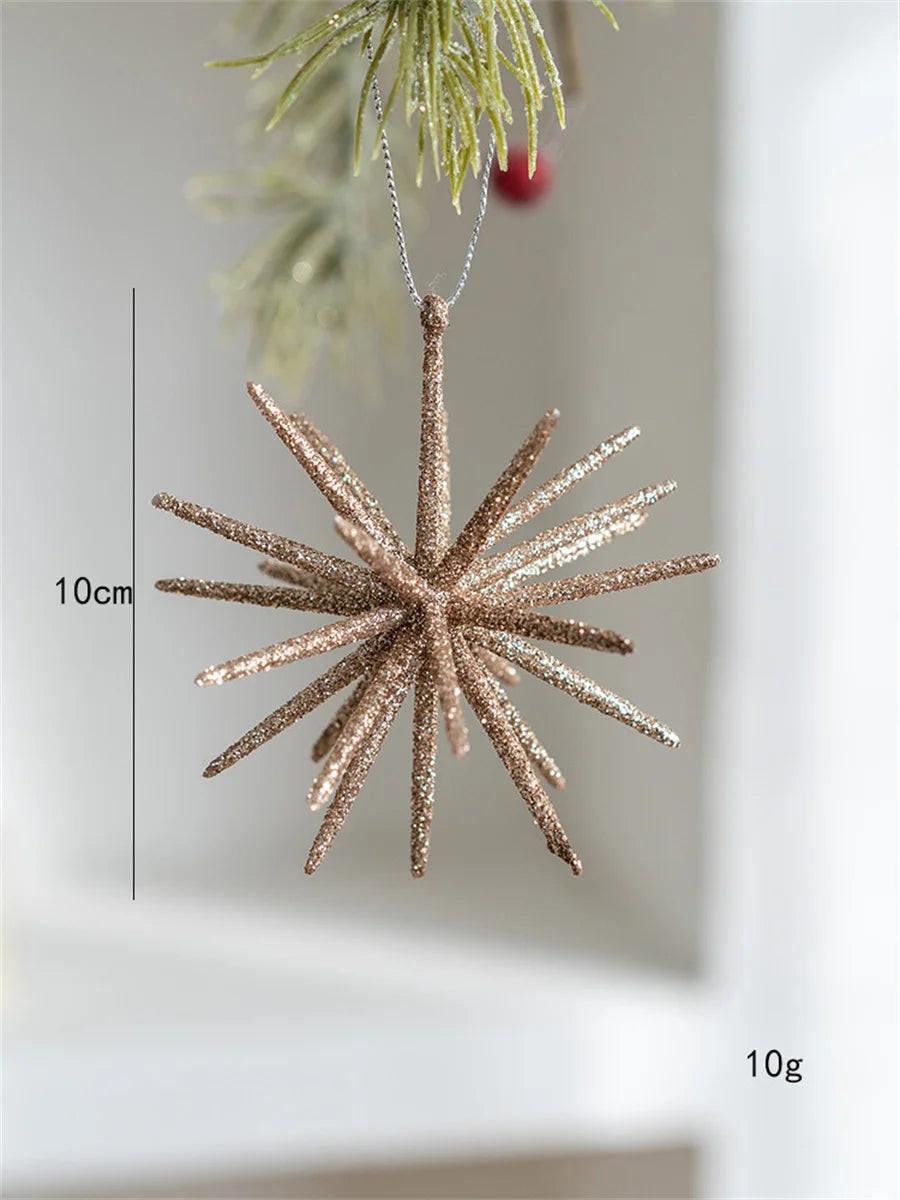 Exploding Star Christmas Tree Topper – Champagne & White Accent