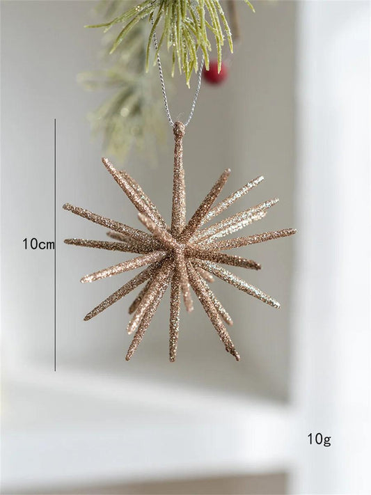 Exploding Star Christmas Tree Topper – Champagne & White Accent