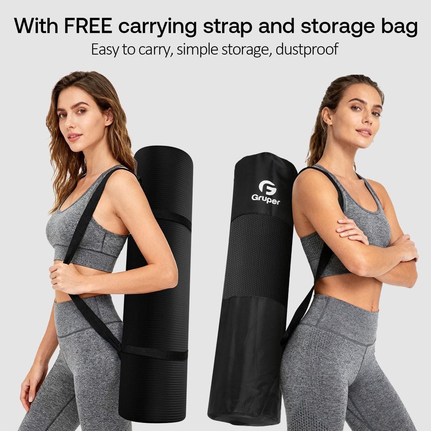 Extra Thick Yoga Mat – Non-Slip Exercise Mat with Strap & Bag