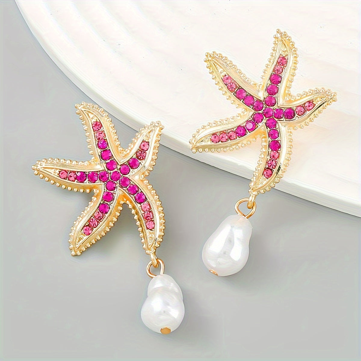 Trendy Summer Cool Ocean-Themed Starfish Earrings