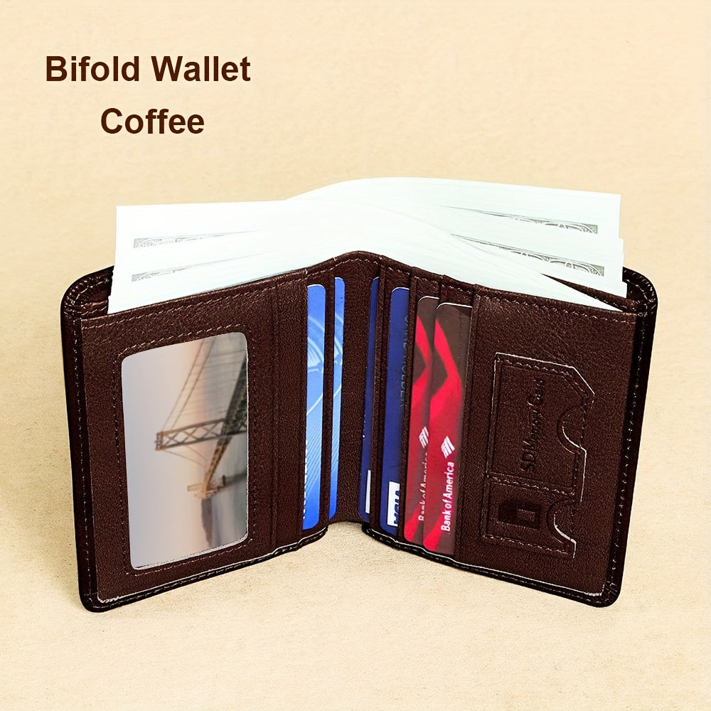 CIEPHIA Vintage Genuine Leather RFID Blocking Wallet for Men