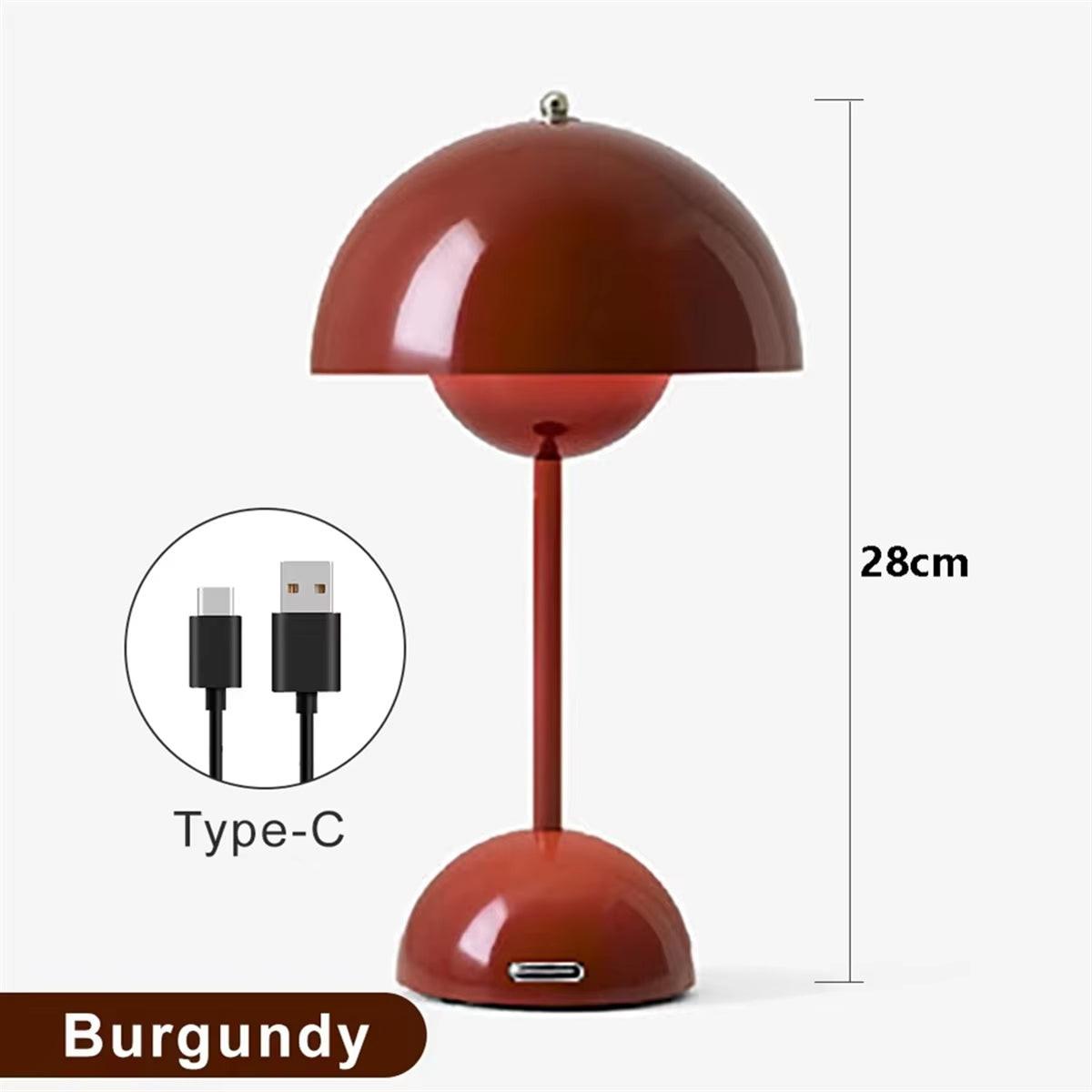 Mushroom Touch Lamp – Rechargeable LED Table Light for Bedroom & Dining