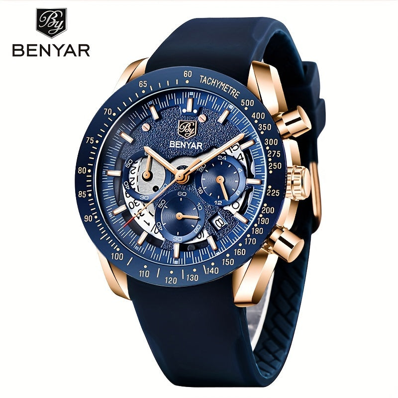 BENYAR Men's Stylish Sports Leather Watch