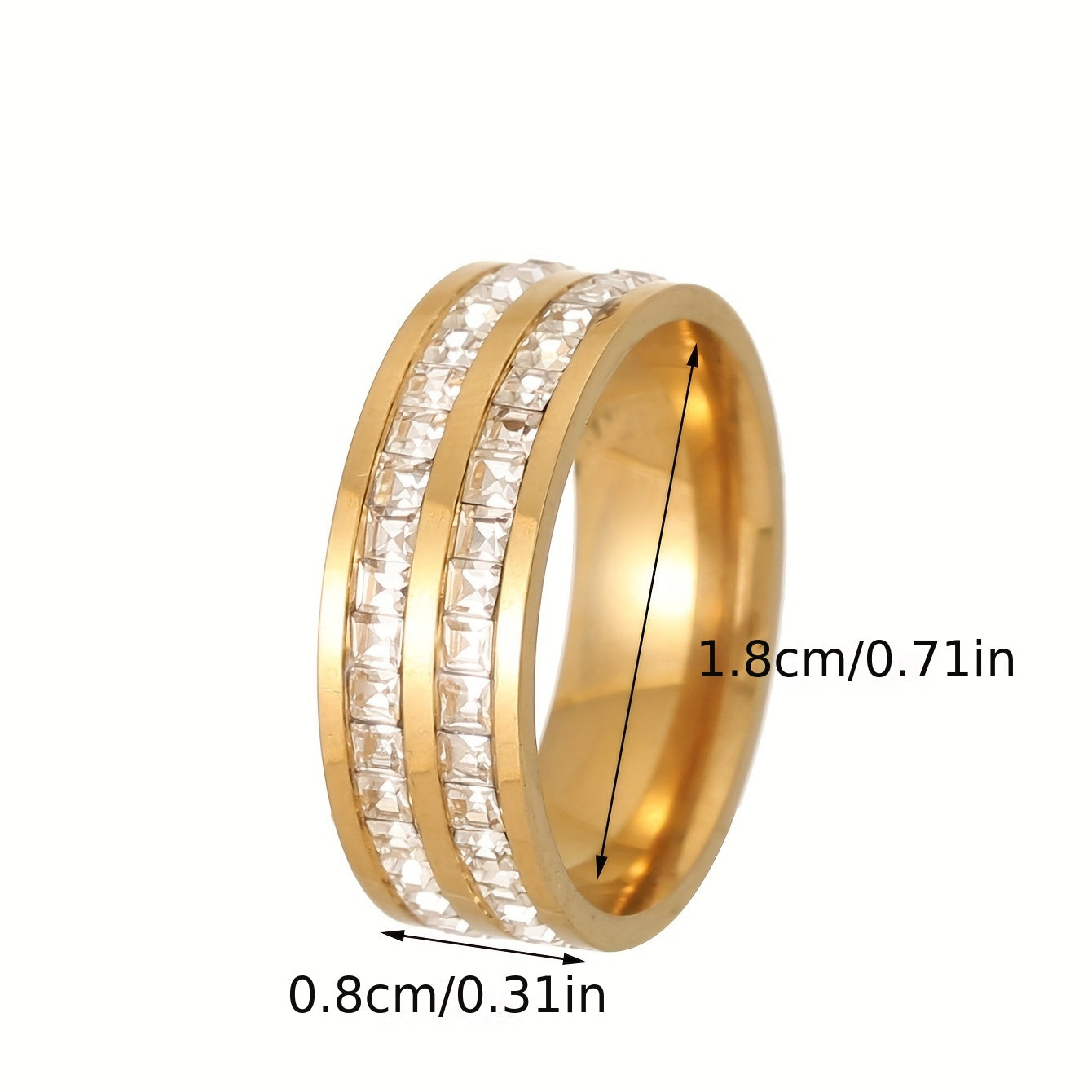 Fashion Square Rhinestone Ring For Men