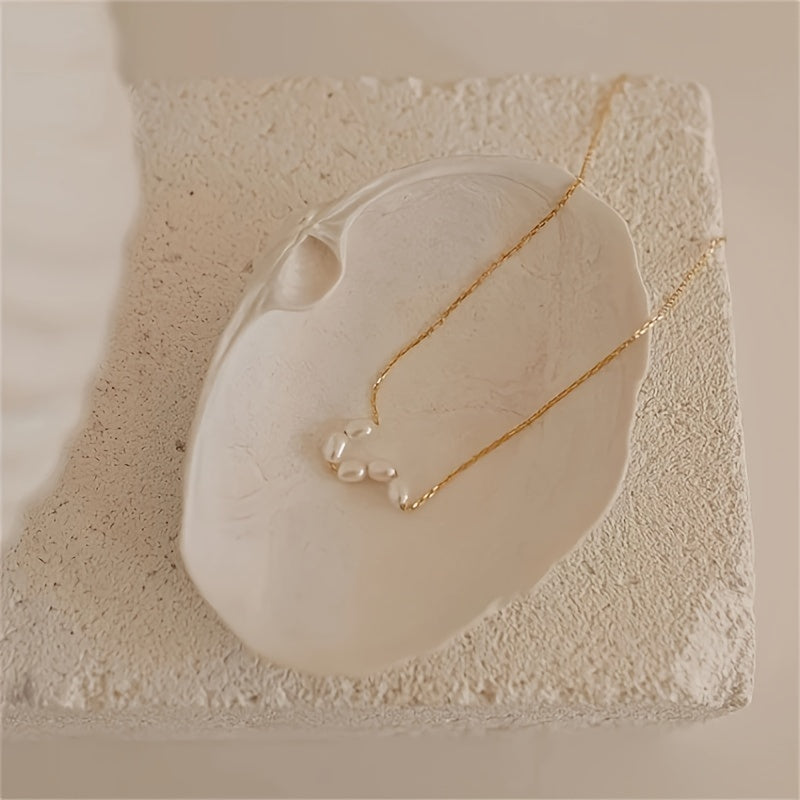 Elegant Freshwater Pearl Pendant gold Necklace