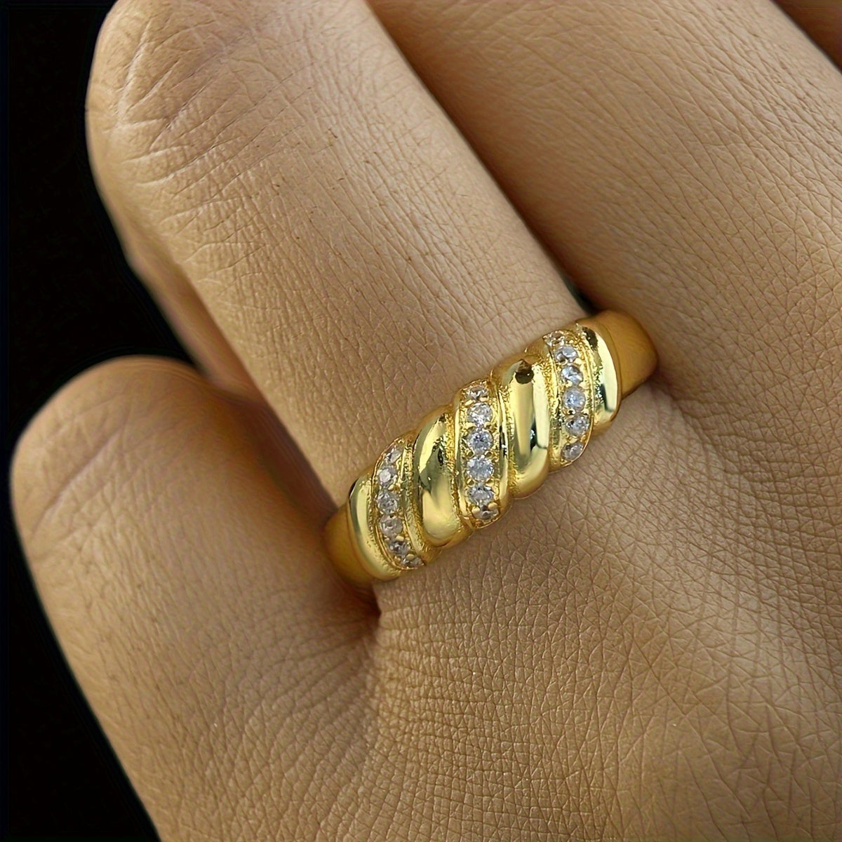 Vintage Elegant Twisted Rope Design Ring