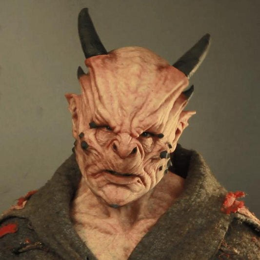 Scary Horns Warcraft Cosplay Mask – Skin Tone Latex Design for Fantasy & Horror Fans