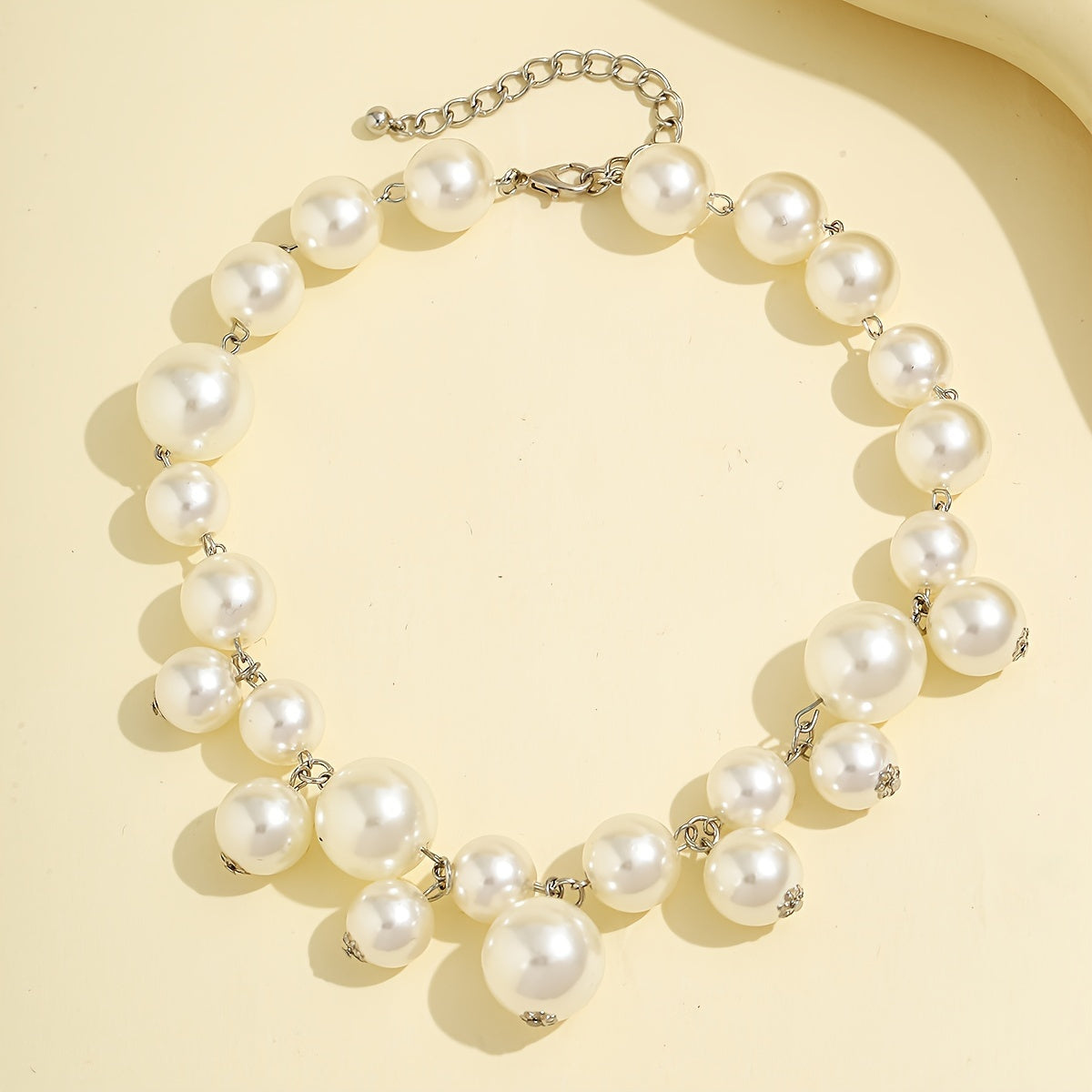 Elegant French-Inspired Faux Pearl Beaded Necklace