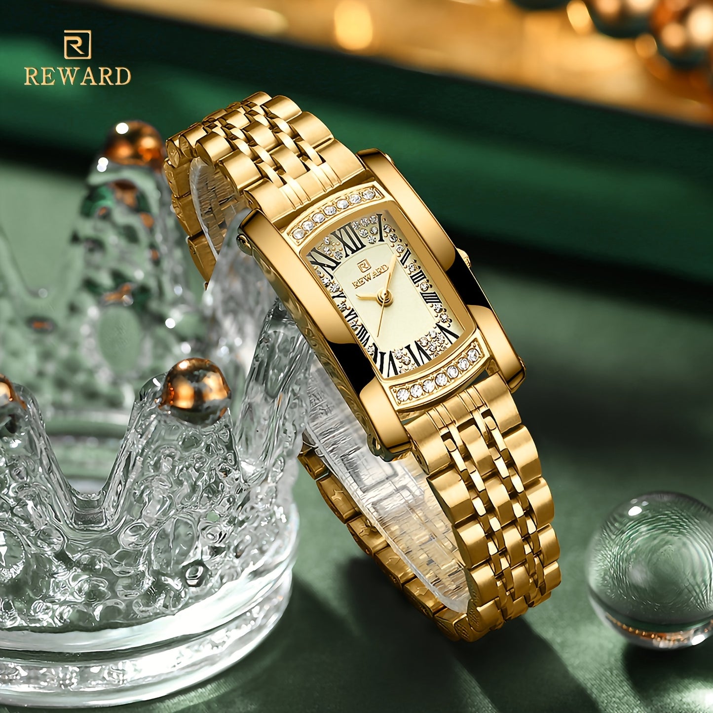 Retro Rectangle Golden Women Watches