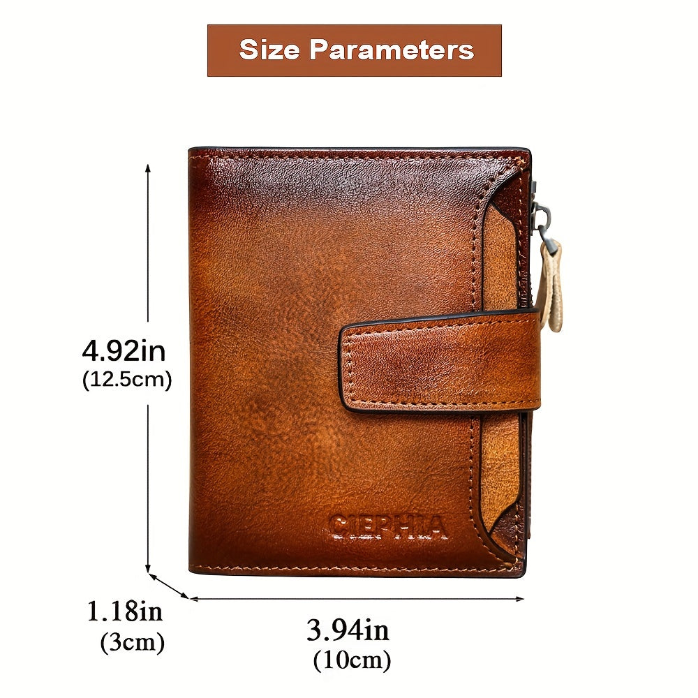 Men's Vintage Short Multi Function Genuine Leather Walle