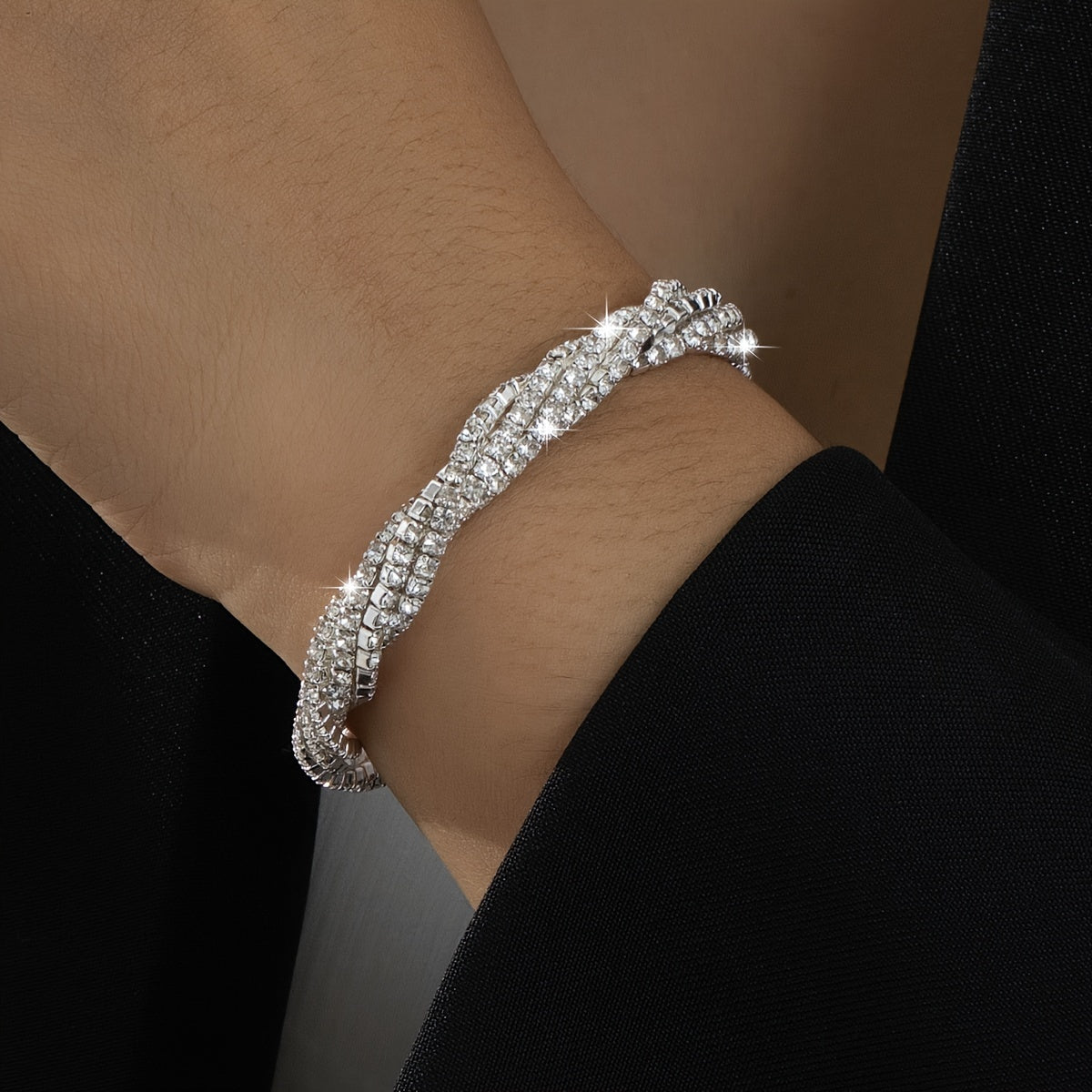 Elegant Simple Style Rhinestone Wrap Bracelet