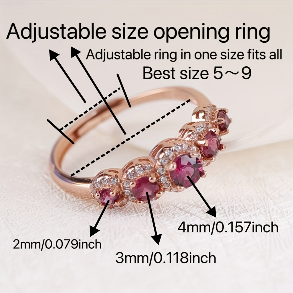 Sterling Inlaid Natural Purple Garnet Ring