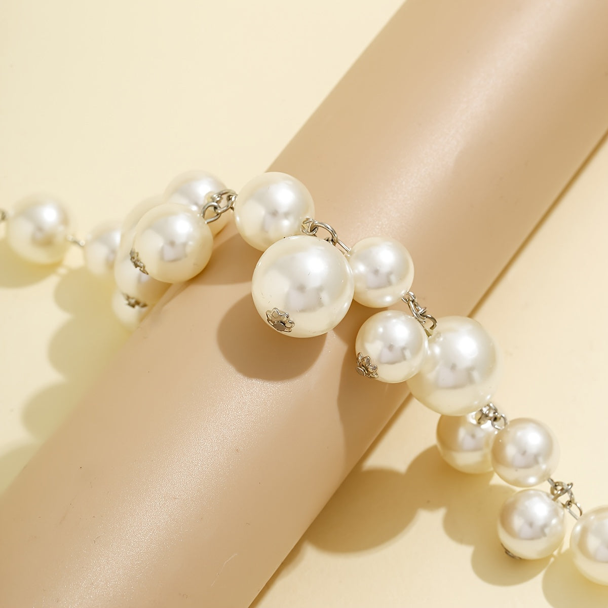 Elegant French-Inspired Faux Pearl Beaded Necklace