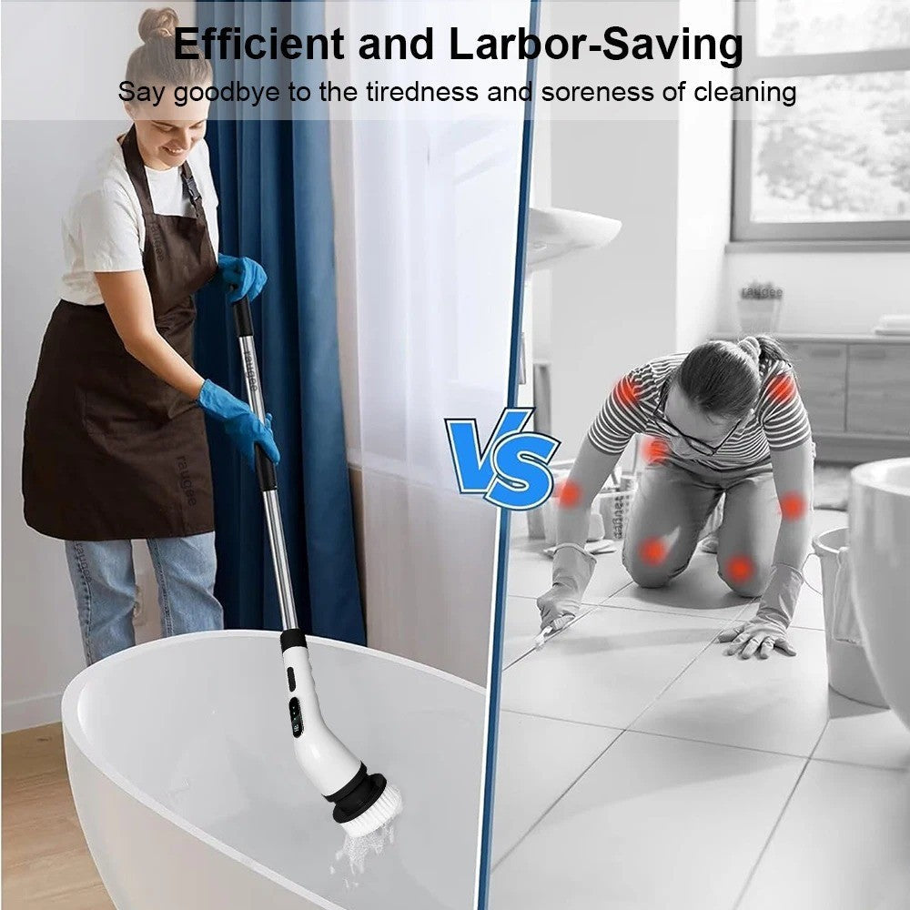 Electric Spin Scrubber Cordless Cleaning Brush Bathroom Rotating Scrubber