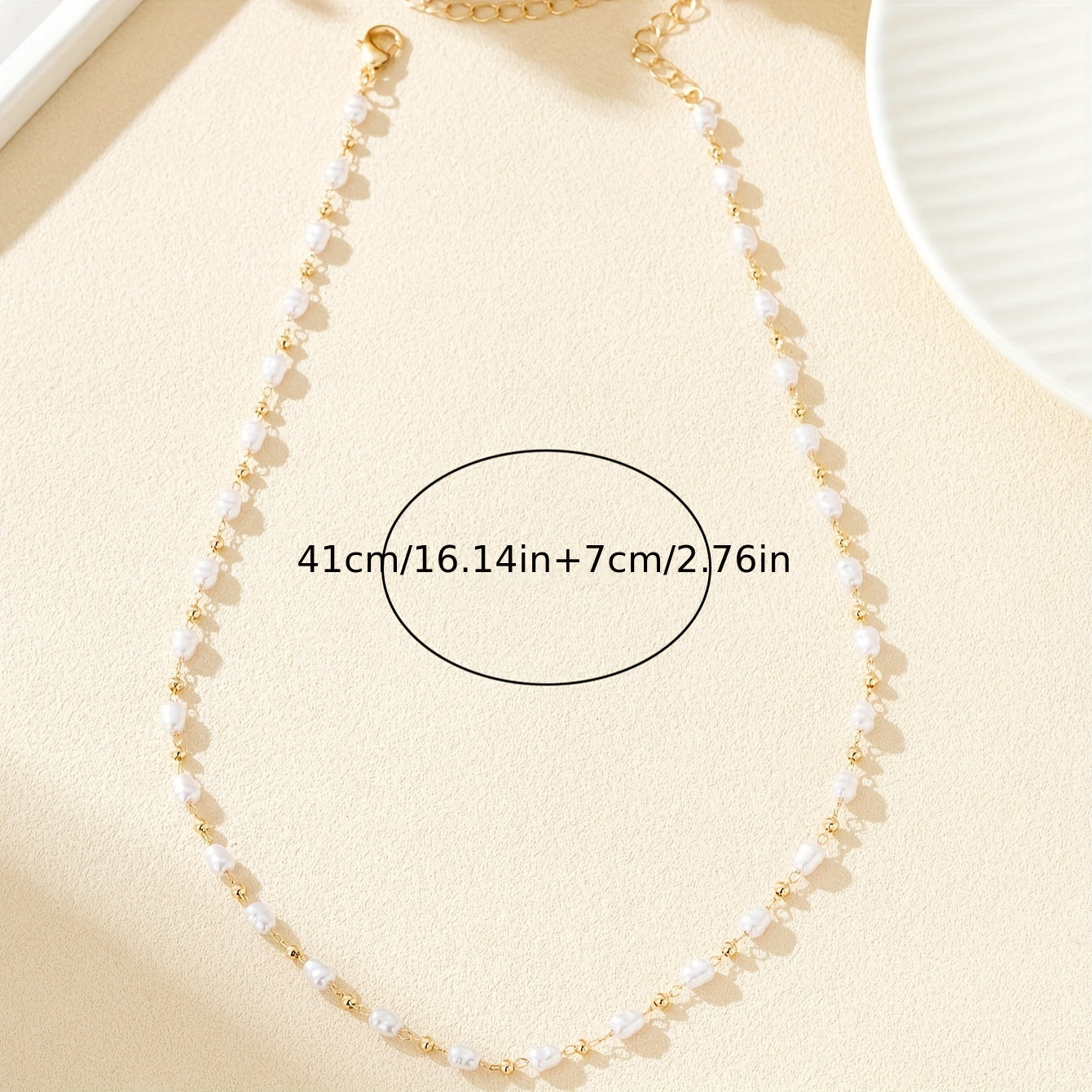 Elegant Simple Style Pearl Strand Necklace