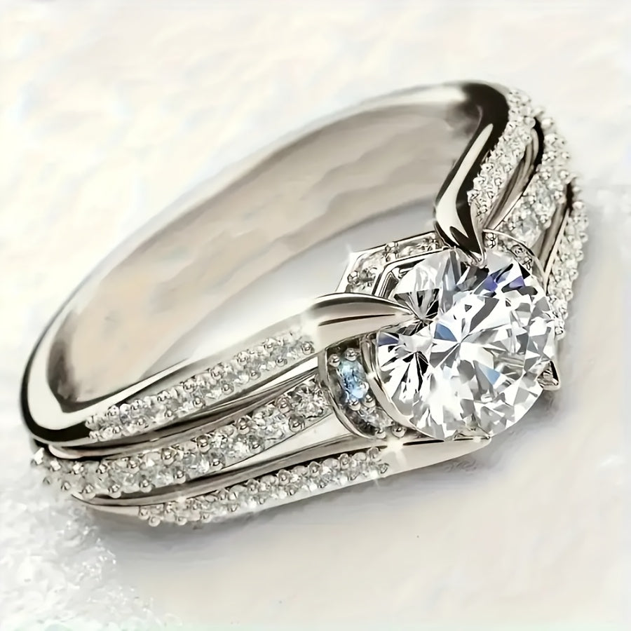 Elegant Cubic Zirconia Engagement Ring