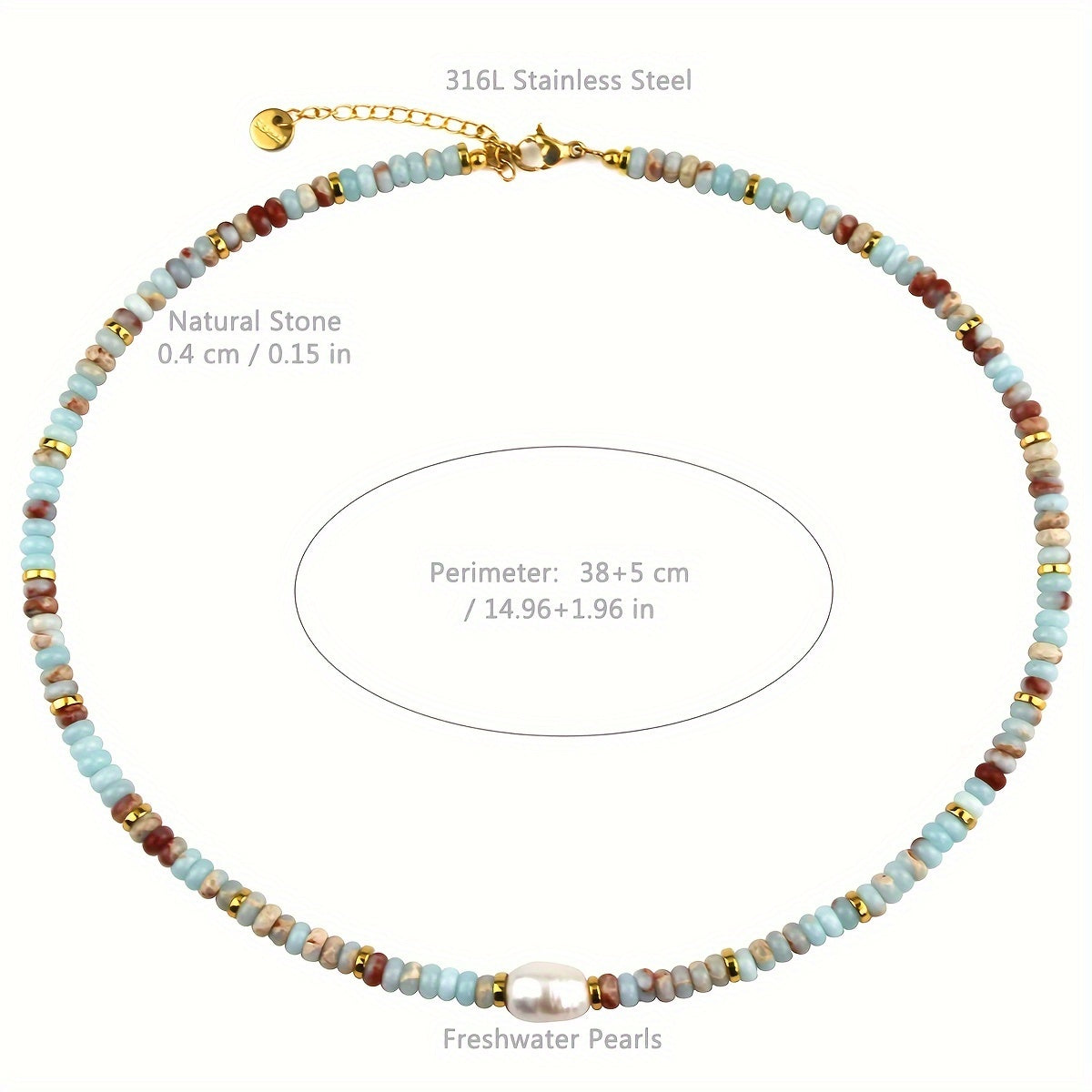 Luxury Colorful Natural Stone Beaded Necklace