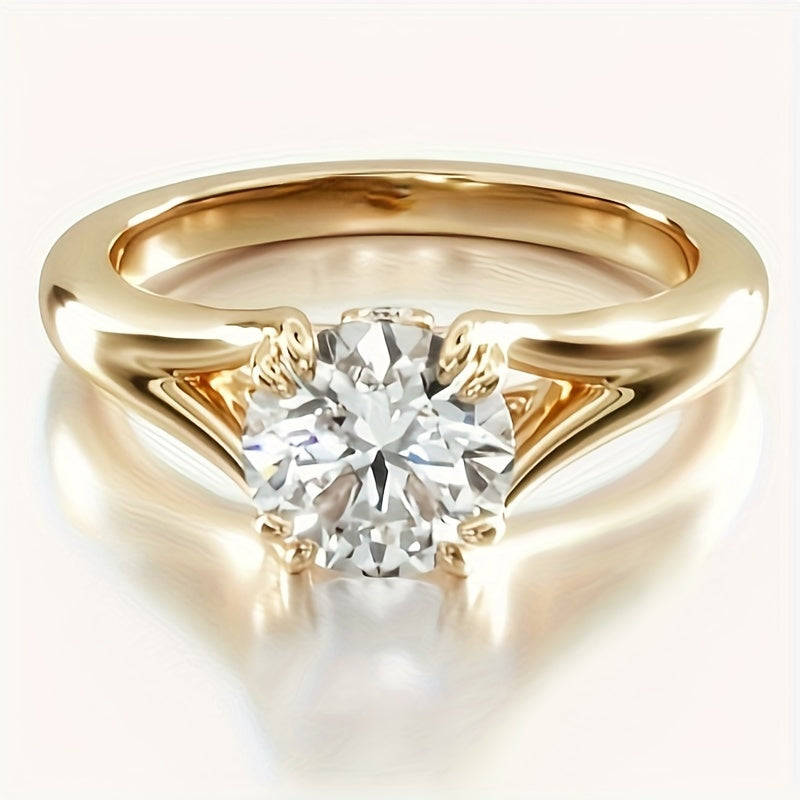 Dazzling Double-Prong, Elegant Ring